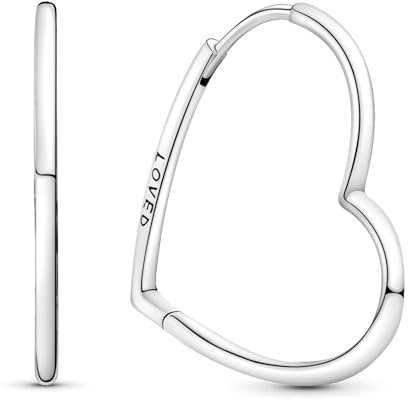 Herz Ohrringe Sterling Silber 925,Glänzend Damen Creolen Ohringe,Hoop Earrings for Women