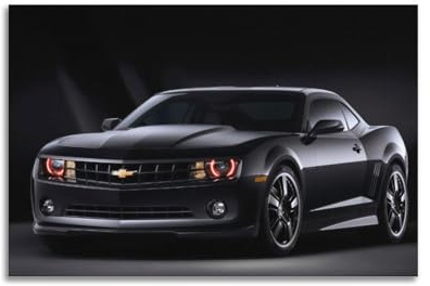 XHHOKA American Muscle Car-Poster, Camaro SS Automobil-Design, schwarze Edition, rote Akzentbeleuchtung, dekorative Leinwand, Wand- und Kunstposter, Gemälde, 30 x 45 cm