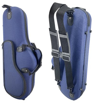 Conboxus Custodia professionale per sassofono contralto, in nylon con cinghie, leggera e resistente, per sassofono contralto, custodia per accessori (blu)