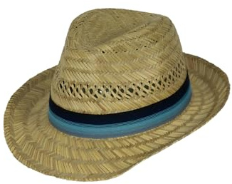 Black Jungle Pito Straw Hat, Natural Summer Hat, Straw Hats, Havana Hat, Unisex, Bogart Fedora Hat, blue, L/XL