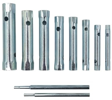 Anhoer Tubular Box Spanner Set 6-22mm Metric 10-Piece | For Plumbing And General Use; Reach Recessed Nuts; Professional Tube Spanner