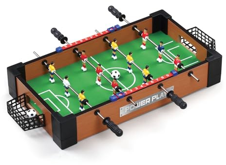 Power Play Table Top Football Game, Wooden Outdoor Indoor Game for Kids and Adults, Small 16 Inch