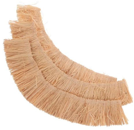 Warmhm Artificial Thatch Roof Rolls 3 pcs Miniature Thatched Roof 11.81 X 2.36 in Synthetic Thatch Grass for Dollhouse Model House Diorama Straw and Seasonal Party Decor