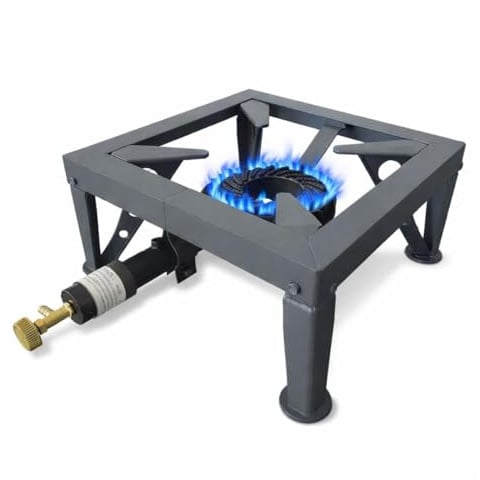 INTEC - Fornello a gas 7500W professionale, capacità 200Kg, tutto in ghisa, 4 piedi rinforzati - Fornello professionale per cottura su mercato, marmellata, paella