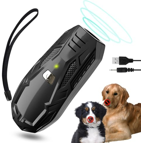 Antibell für Hunde, Ultraschall Hunde Anti Bellen Gerät, Antibell Gerät Hund Anti Bellgerät Bellenstopper Antibell für Hunde Hundebellen-Abschreckmittel Hunderindenstopper für Kleine Große (Schwarz)