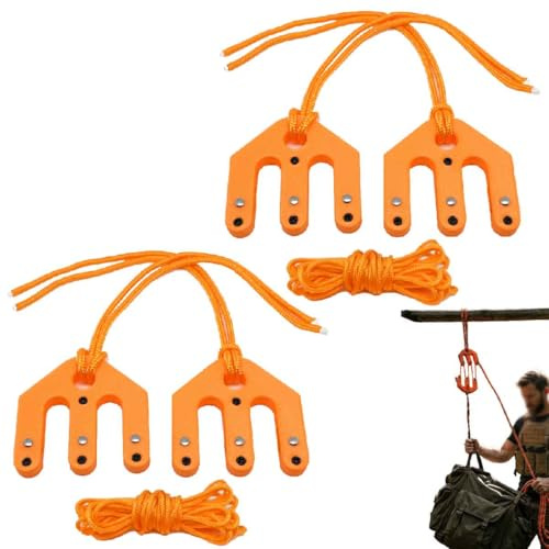 Wildgalgens Flaschenzug,Tragbares Nylon Seilzug-Flaschenzugsystem,Wild Bergehilfe,Ultraleichter Jagd-Wildhebemechanismus,für die Jagd,das Heben schwerer Gegenstände,Garagen,Lagerhäuser (2 stk)