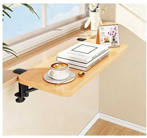 Klemm-Fensterbank-Pflanzenregal, faltbar, kein Bohren, Schreibtisch-Verlängerungstablett, platzsparend, Holz-Fensterbank-Verlängerung abnehmbar, Arbeitsplatten-Lückenregal(Color3,17.5x25cm/6.9x9.8in)