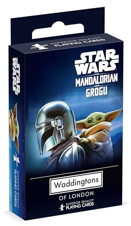 Waddingtons Number 1 Spielkarten Star Wars Mandolarian and Grogu Edition - Star Wars Mandolarian und Grogu Deck Spielkarten - Klassische Kartenspiel für Poker - 1+ Spieler ab 6+ Jahren