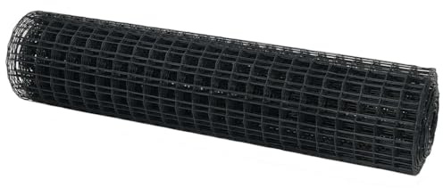 Euro-Clôture grise 1,2 x 10 m en fer revêtu de PVC pour terrasse et jardin, clôture de jardin en fer gris revêtu de PVC