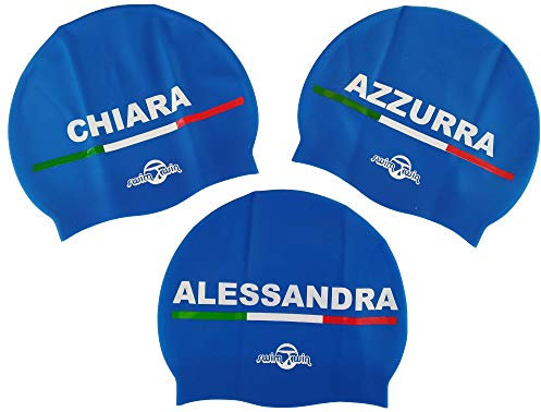 Swimxwin Cuffia in Silicone con Nome Personalizzato| Nomi Femminili | Scegli La Cuffia da Nuoto con Il Tuo Nome | Grande Comfort e aderenza | Design e Stile Italiano | Nome: Sara