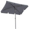 QUICK-STAR Sombrilla Quitasol Parasol para el balcón 2 x 1,25 m Rectangular con cenefa y dispositivo de pliegue Color Gris