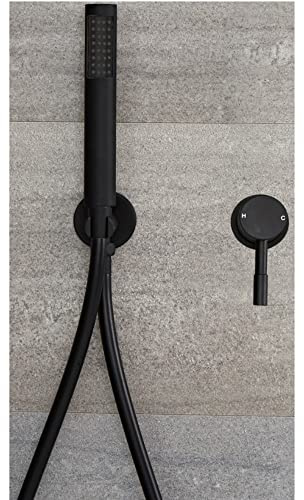 MILANO Manual Mixer Valve Hand Shower Handset Black
