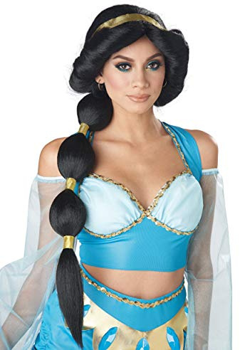 Wüstenprinzessin-Perücke Orientalische Perücke Accessoire schwarz-gold