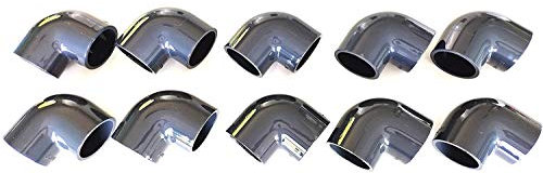 Lot de 10 Coudes PVC Pression 90° / 63mm intérieur F/F PN16 / Piscine et arrosage / 63 mm Manchon