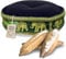 livasia Meditationskissen mit Thaiseide - Ø 45x15cm - Yogakissen mit Kapok, Pouf, Bodenkissen für Yoga und Zen Meditation, Sitzkissen für Garten und Balkon, Zafukissen (Schwarz/Grün/Elefanten Seide)