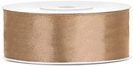Libetui 25 Meter Satinband Gold 25mm Schleifenband Satin goldenes Dekoband Geschenkband Weihnachtsdeko Hochzeit Geschenkverpackung Stoffband goldene Schleife