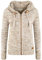 OXMO OXPhiladelphia Damen Strickjacke Grobstrick Cardigan mit Kapuze Reißverschluss 100% Baumwolle Regular fit, Größe:L, Farbe:Dune (795409)