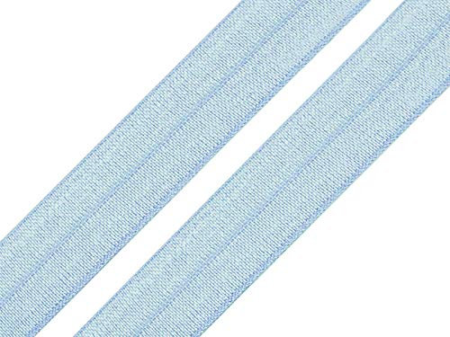maDDma 1m Falzgummi 20mm Faltgummi elastisches Einfassband Schrägband Saumband Farbwahl, Farbe:Babyblau