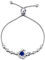 Agvana Damen Armband Herz, 925 Sterling Silber Geburtsstein Armbänder, September Birthstone Erschaffener Saphir Rose Blume Herz Verstellbare Armband Edlen Schmuck Geschenk für Frauen Ehefrau Mama