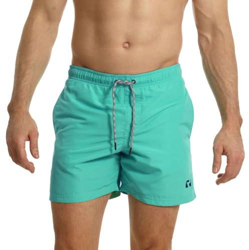 RIPT Essentials Bañador para hombre Shorts de Baño con Protección Solar UV 50 de Secado Rápido, Turquesa, L