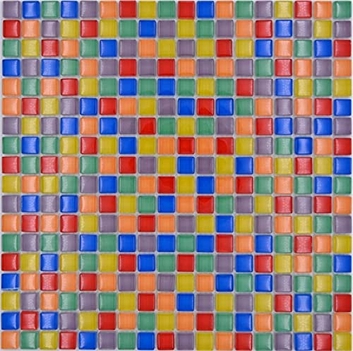 Mosaikfliese Glasmosaik Mix bunt rot blau gelb grün Fliesenspiegel Badezimmer MOS88-XC123_f