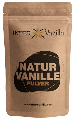 InterVanilla Natur Vanille gemahlen VANILLEPULVER, 100g aus 100% echten Premium Vanilleschoten. Vanilla bean powder. Vanillepulver ohne Zusätze, ohne Zucker