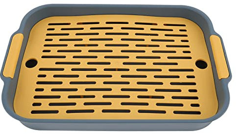 VILLCASE Meerschweinchen Toilette Kaninchen Toilette Hamster Toilette Katzentoilette mit Rost Haustier Toilette Bunny Kleintiere Katzenklo Haustiertoilette Für Kaninchen Chinchilla Wüstenrennmaus Blau