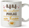 MUGFFINS Tazas 44 Cumpleaños - En Español - Feliz Cumpleaños Molas un Huevo - 11 oz / 330 ml - Regalo original y divertido