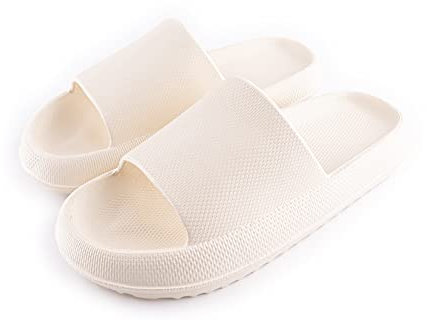 R-ISLAND Chanclas casa antideslizantes para mujer,EVA,Impermeable,zapatillas mujer,Genial para casa,piscina,ducha,playa.. (Blanco, numeric_40)