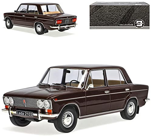 alles-meine.de GmbH Lada 2103 1500 Limousine Schokoladen Braun 1973-1984 1/18 Triple 9 Modell Auto mit individiuellem Wunschkennzeichen