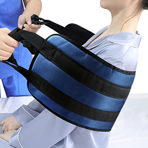 LOSCHEN 110cm Transfergurt für Patienten, gepolsterter Bett-Transfer-Pflegegurt für Behinderte, Ältere, Senioren, Verletzte - Sichere Drehhilfe Bewegung aus Auto, Rollstuhl, Bett (Blau)