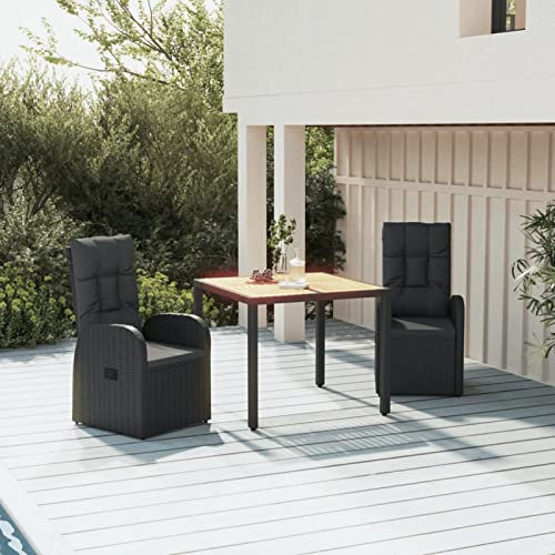 Yolola gartenmobel Set Sitzgruppe Garten essgruppe Rattan 2 Personen mit 2 Gartenstuhl Verstellbar sitzgarnitur Garten Rattan essgruppe Outdoor gartenmöbel sitzgruppe sitzgruppe Balkon