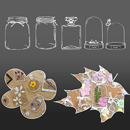 Kaluofan Transparente Lesezeichen für getrocknete Blumen, 20 Stück, transparente Trockenblumen, selbstklebend, Herbarium, Lesezeichen für schöne Blumen, transparent, Basteln, handgefertigt