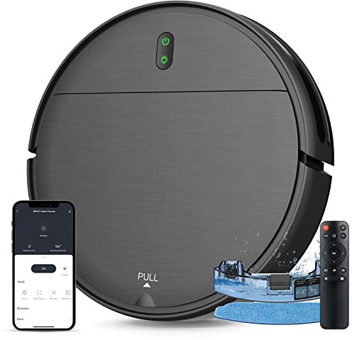 Robot Vacuum Cleaner and Mop Combo, WiFi/App/Alexa, Robotic Vacuum Cleaner with Schedule, 2 in 1 Robot Vacuum Cleaner with Water Tank and Garbage Bin, Self-Charging, Slim, Ideal for Hard Floors, Hair