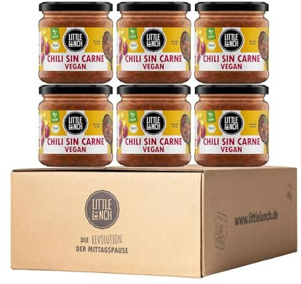 Little Lunch Bio Eintopf Chili Sin Carne | 100% Bio-Qualität | Vegan | Laktosefrei | Ohne zugesetzten Zucker | Keine künstlichen Zusätze | Ohne Geschmacksverstärker | 6 x 350ml