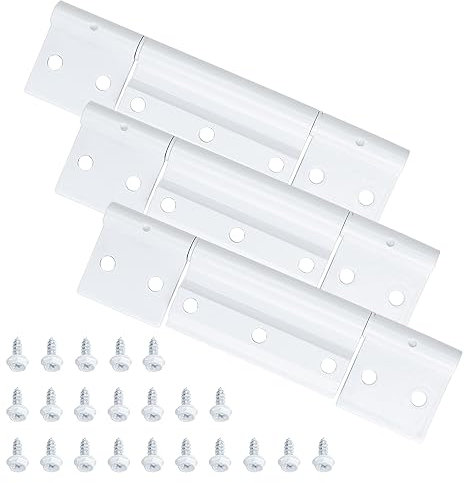 PalpitateC Lot de 3 charnières de porte tempête de rechange pour charnières de porte moustiquaire Larson, kit de charnière de porte en aluminium extrudé, blanc