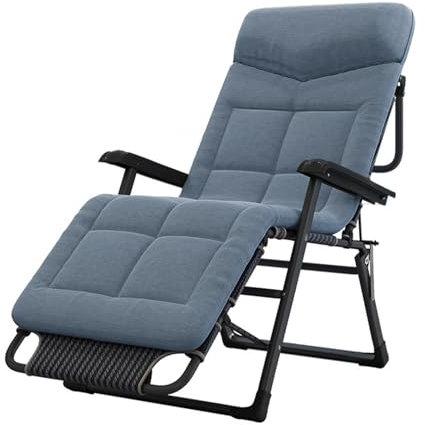 BradOc Karpfenliege Gartenliege Klappbar, Sonnenliege Liegestuhl Mit Polsterung, Campingbett Feldbett Für Strand Terrasse Garten, Unterstützung 200kg,Blau