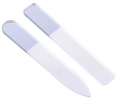 2 Stück Glas Nagelfeile Doppelseitig mit Etui, Kompakt und Elegant