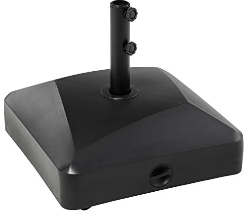 Outsunny Sonnenschirmständer mit Rollen Schirmständer für Ø38/48 mm Schirmstange, Sonnenschirmfuß mit 43kg Wasser/ 60kg Sand befüllbar, Metall, Schwarz