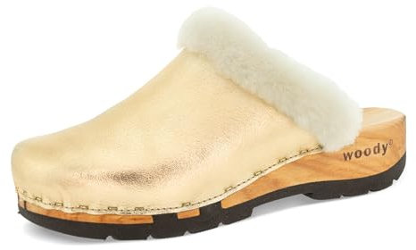 woody Damen Marie Clog, Gold, 38 EU