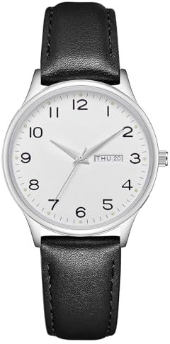 CIVO Damenuhr Lederarmband Armbanduhr Damen: Schwarz Uhren Damen Datum Elegant - Analog Quarzuhr Wasserdicht Klassisch Geschenke für Frauen