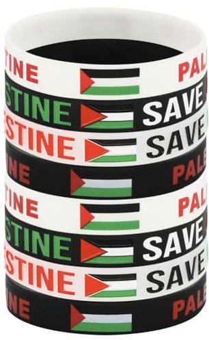 YANGSHINE Free Palästina Armband Save Gaza Silikon Palästina Flagge Armband Unisex Mode Manschette Palästina Flagge Armband, 20.2x1.2x0.2cm, Silikon, Kein Edelstein,8 Stück