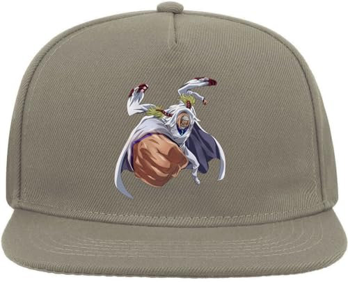 Atspauda Anime 237 Snapback Kappe mit flachem Visier, Baumwollmischung, Grau, grau, Einheitsgröße