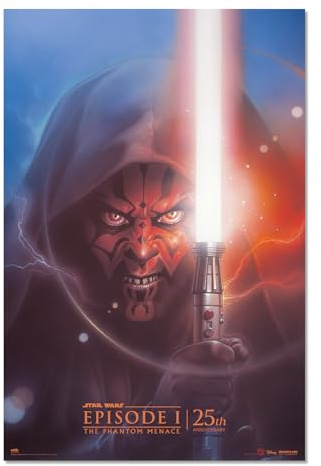 Grupo Erik Star Wars Poster Episode 1 25th Anniversary | Poster Deko Wohnzimmer oder Deko Schlafzimmer - Deko Zimmer - Größe 61 x 91 - Offizieller Star Wars Fanartikel