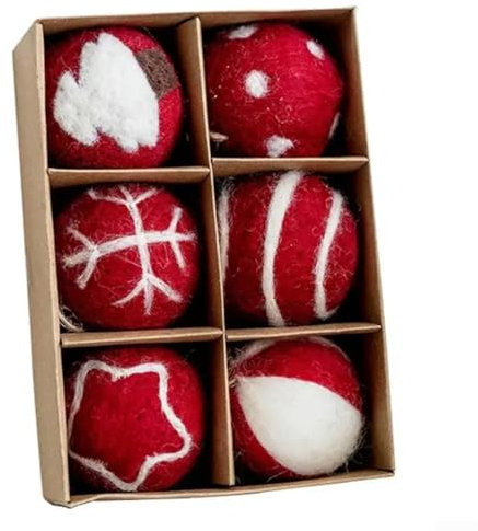 Per decorazioni per albero di Natale, palline in feltro di lana, ornamenti creativi e robusti, design squisito, diverse opzioni di colore, facili da appendere, multiuso (D)