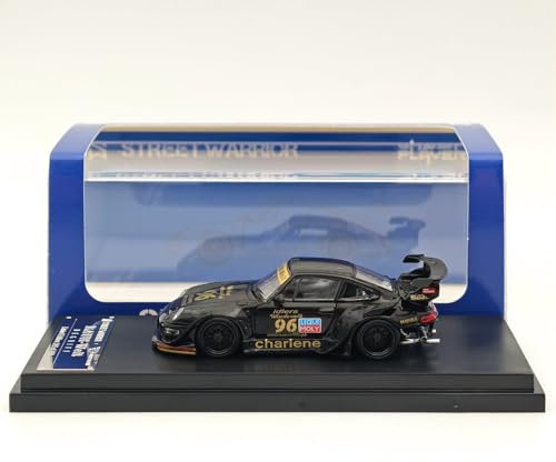 BOOGAA 1/64 für RWB 993 Druckguss-Modelle, Auto-Sammlung, Auto-Spielzeug, Geschenk (schwarzer, niedriger Spoiler)