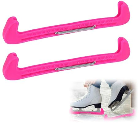 Yewseas 1 Paar Kufenschoner Eiskunstlauf Schlittschuhe, Eiskunstlauf Sport Hockey Blade Guards Verstellbarer Schlittschuhschutz Mit Spring Ice Skating Protector