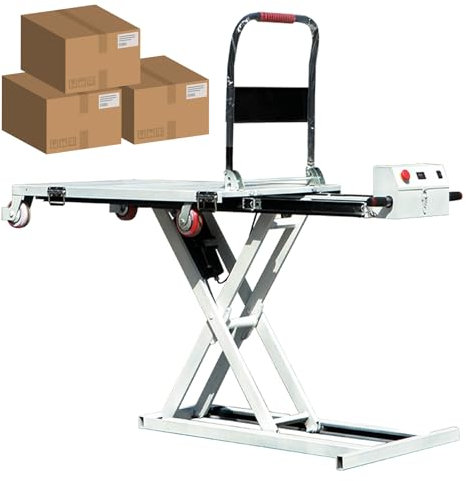 Carrello elevatore idraulico, carrello elevatore idraulico a doppia forbice, capacità di 600 libbre, altezza di sollevamento di 41, tavolo elevatore per movimentazione e trasporto di materiali