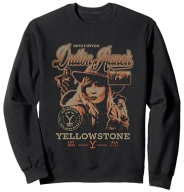 Yellowstone Iconic Beth Dutton Distressed Big Chest Poster Sweatshirt