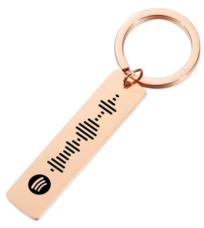 Charmify Personalised Spotify Code Keyring – Custom Engraved Music Gift for Him, Her, or Couples – Stainless Steel Keepsake (Rose Gold) Made in UK Custom Gift